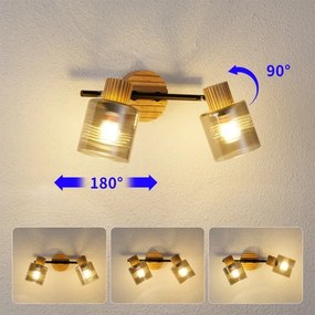 Brilagi - HYGGE spotlámpa 2xE14/15W/230V kaucsukfa/füstszínű