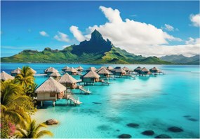 Fotótapéta Paradicsomi Maldív-szigetek Bora-Bora Trópusi tájkép 300x210 +ragasztó