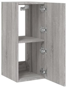 szürke sonoma színű fali TV-szekrény LED-ekkel 30,5x35x70 cm