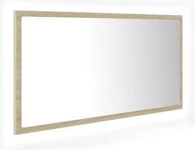 vidaXL sonoma tölgy akril LED-es fürdőszobai tükör 90x8,5x37 cm
