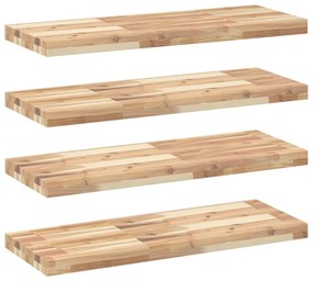 4 db kezeletlen tömör akácfa függőpolc 80 x 30 x 4 cm