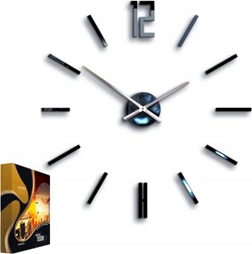 Modern stílusú falióra akril Carlo fekete tükör kerek