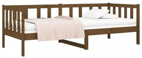 mézbarna tömör fenyőfa kanapéágy 80 x 200 cm