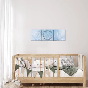 Kép - Téli mandala (órával) (90x30 cm)