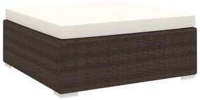 1 db barna polyrattan moduláris lábtartó párnával