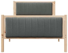 Ágykeret barna és sötétszürke 100 x 200 cm Tömör fenyőfa