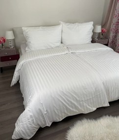 Fehér damaszt ágyneműhuzat TiaHome - 2x Párna 90x70cm, 1x Paplan 200x220cm