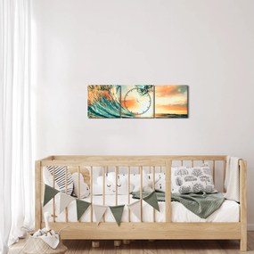 Kép - Hullám (órával) (90x30 cm)