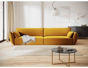 Mustársárga bársony kanapé 248 cm Vanda – Mazzini Sofas