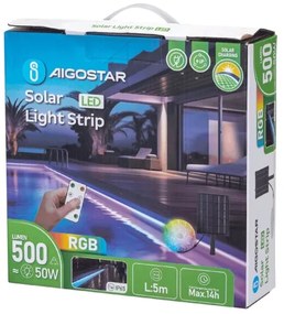 Aigostar - LED RGB Dimmelhető napelemes szalag LED/5W/3,2V 5+2m IP65 + távirányító