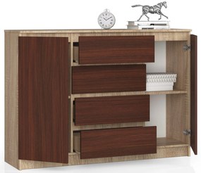 Komód Keanu IV (szonoma tölgy + wenge). Akció -13%. 1069403