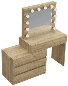 Fésülködőasztal  LED tükörrel Nicole tölgy craft