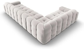 Világosszürke bársony sarokkanapé (bal oldali) Kendal – Micadoni Home