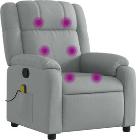 vidaXL világosszürke szövet dönthető masszázsfotel