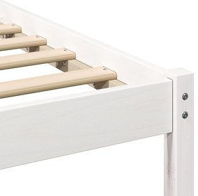Ágykeret LED -es lámpákkal Fehér 200 x 200 cm Tömör fenyőfa