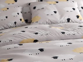Mikroszálas ágynemű SHEEP DREAM szürke Ágyneműhuzat mérete: 2 db 70 x 90 cm | 200 x 220 cm