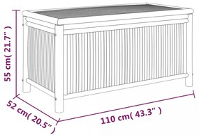 bambusz kerti tárolóláda 110 x 52 x 55 cm