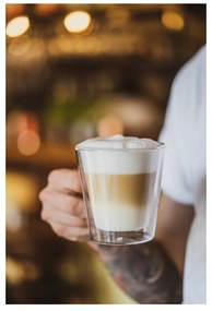 Üveg bögre szett 2 db-os cappucinóhoz-duplafalú 350 ml – Vialli Design