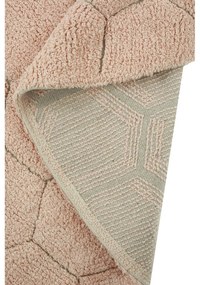 Világos rózsaszín mosható kézi szövésű pamut kerek szőnyeg ø 140 cm Honeycomb Rose – Lorena Canals