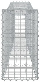 vidaXL 15 db íves horganyzott vas gabion kosár 400x30x60/80 cm