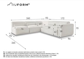 Krémszínű sarokkanapé (bal oldali) Flex Felix – Miuform