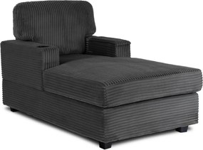 Pihenőfotel szürke színben, kordbársony kárpittal NEO