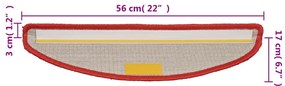 vidaXL 15 db piros lépcsőszőnyeg 56 x 17 x 3 cm