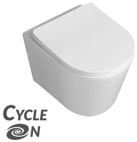 Laveo Jari Cycleon, falra szerelhető WC CycleOn pezsgőfürdő rendszerrel 485x370x325 mm + wc ülőke, fehér, LAV-VMJ_609S