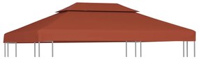 terrakotta kétszintes pavilon tetőponyva 310 g/m² 4 x 3 m