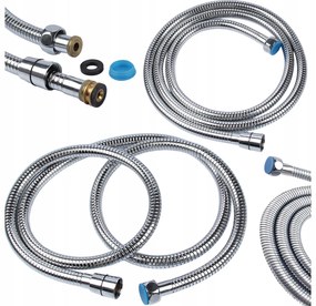 Zuhanytömlő Anti-twist Nyújtható Acél Króm Csavarodásmentes 150 175cm