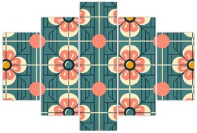 Kép - Retro virágminta (150x105 cm)