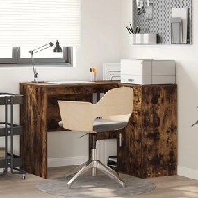 Sarok Íróasztal Füstölt Tölgy 102x88x75 cm Hajlított Fa