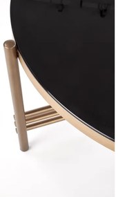 Kávésasztal ISMENA 41x80 cm arany/fekete