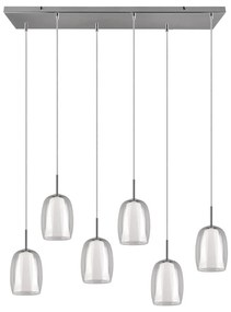 Ezüstszínű függőlámpa üveg búrával Barret – Trio Select