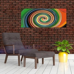 Absztrakt kép - színes spirál (120x50 cm)