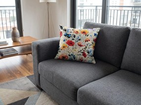 Díszpárnahuzat FLOREEN 45x45 cm, krémszínű