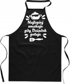 Konyhai Kötény fekete Nagypapa Főz Ajándék Nagypapa Napjára FA_426_cz