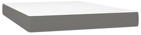 sötétszürke szövet rugós és LED-es ágy matraccal 140x190 cm
