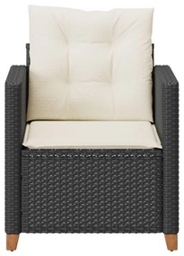 fekete polyrattan kerti szék párnákkal