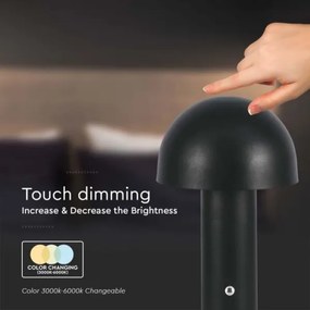 LED Dimmelhető tölthető asztali lámpa LED/1W/5V 3000-6000K 1800 mAh fekete