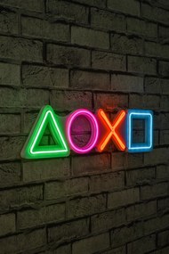 Műanyag LED-es fali dekoráció, Play Station - Multicolor