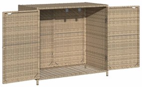 bézs polyrattan kerti tárolószekrény 83x45x76 cm