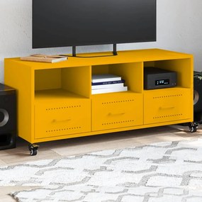 mustársárga acél TV-szekrény 100,5 x 39 x 43,5 cm