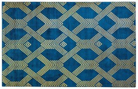 Kék és arany szőnyeg 140 x 200 cm VEKSE Beliani