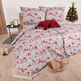 Karácsonyi ágynemű Buddy piros EMI, A standard egyszemélyes ágy szett tartalma: 1x 140x200 + 1x 70x90