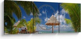 Kép - Fehér homokos strand (órával) (90x30 cm)
