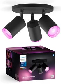 Philips Hue FUGATO 3xGU10/4,2W/230V RGBW LED dimm. spot fekete