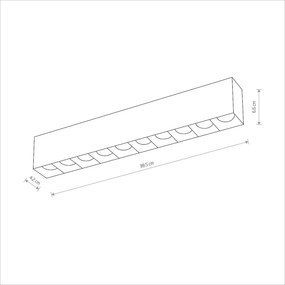 Mennyezeti Lámpa Fekete MIDI LED
