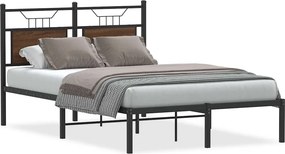 vidaXL barna tölgy színű szerelt fa ágykeret matrac nélkül 120x200 cm