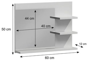 Haro L3 Fürdőszoba tükrös polc - fehér